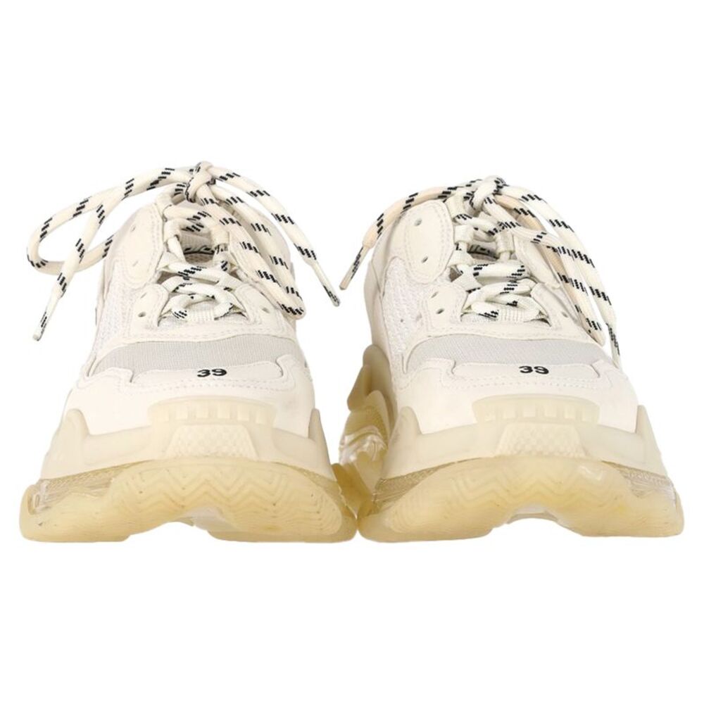 Balenciaga Clear Sole Triple S Sneakers in White Polyester - Picture 3 of 8